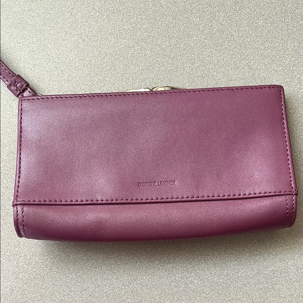 Genuine Leather Purple Women's Clutch